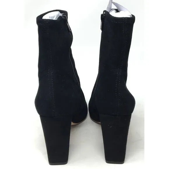 Loeffler Randall Isla Women's Size 6B Black Suede Pointed Toe Chunky-Heel Boots