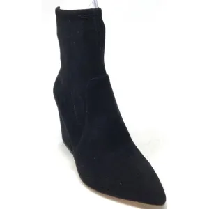 Loeffler Randall Isla Women's Size 6B Black Suede Pointed Toe Chunky-Heel Boots