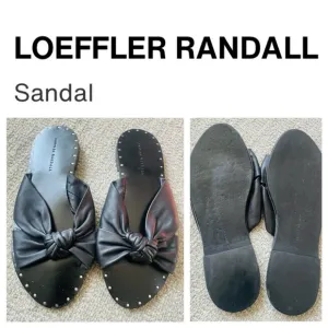 LOEFFLER RANDALL Lucia Black Knotted Studded Leather Sandals