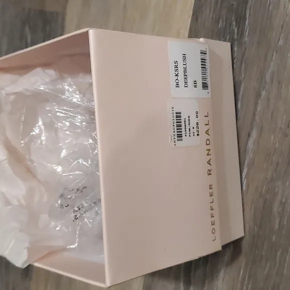 Loeffler Randall Rhinestone studded blush suede sandals. Size 8B New in Box.