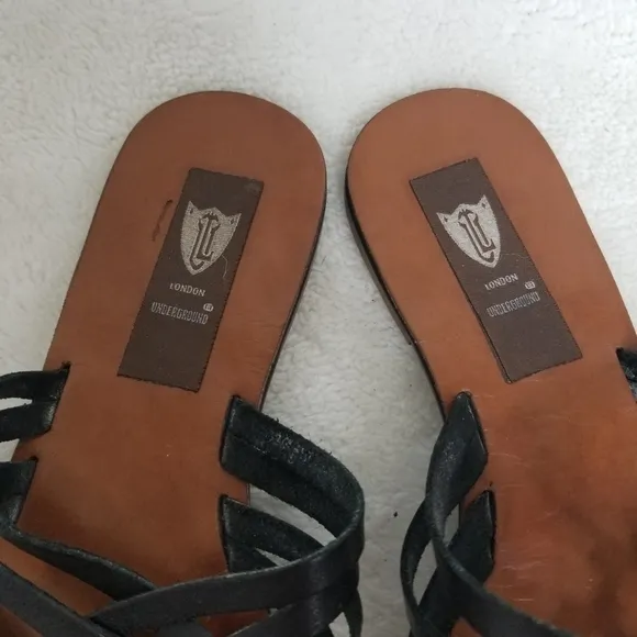 London Underground leather sandals