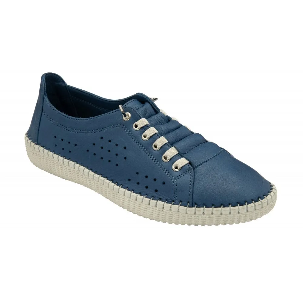 Lotus Kamari Women's Slip On Leather Casual Shoe Blue