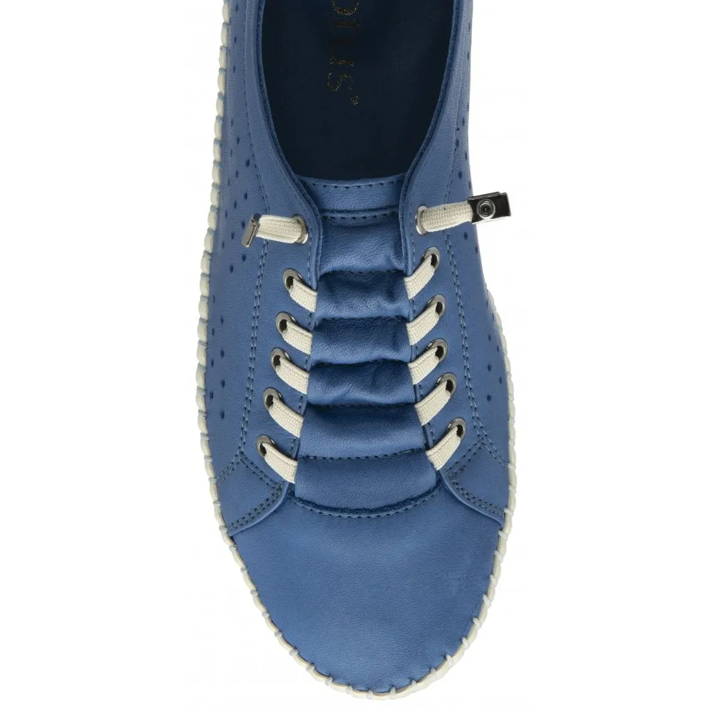 Lotus Kamari Women's Slip On Leather Casual Shoe Blue