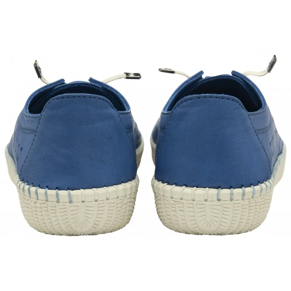 Lotus Kamari Women's Slip On Leather Casual Shoe Blue