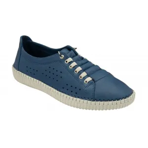 Lotus Kamari Women's Slip On Leather Casual Shoe Blue