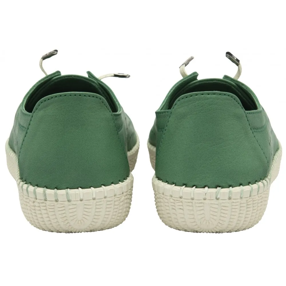 Lotus Kamari Women's Slip On Leather Casual Shoe Green