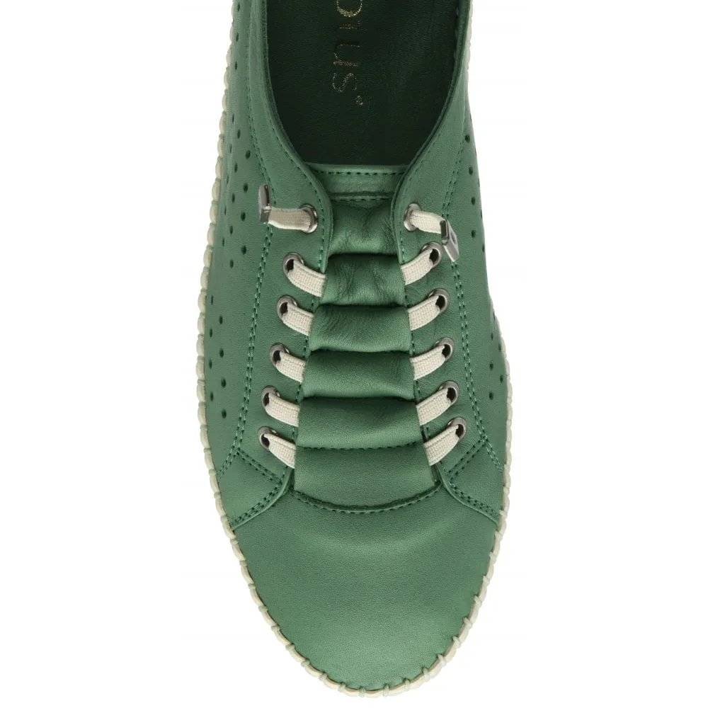 Lotus Kamari Women's Slip On Leather Casual Shoe Green