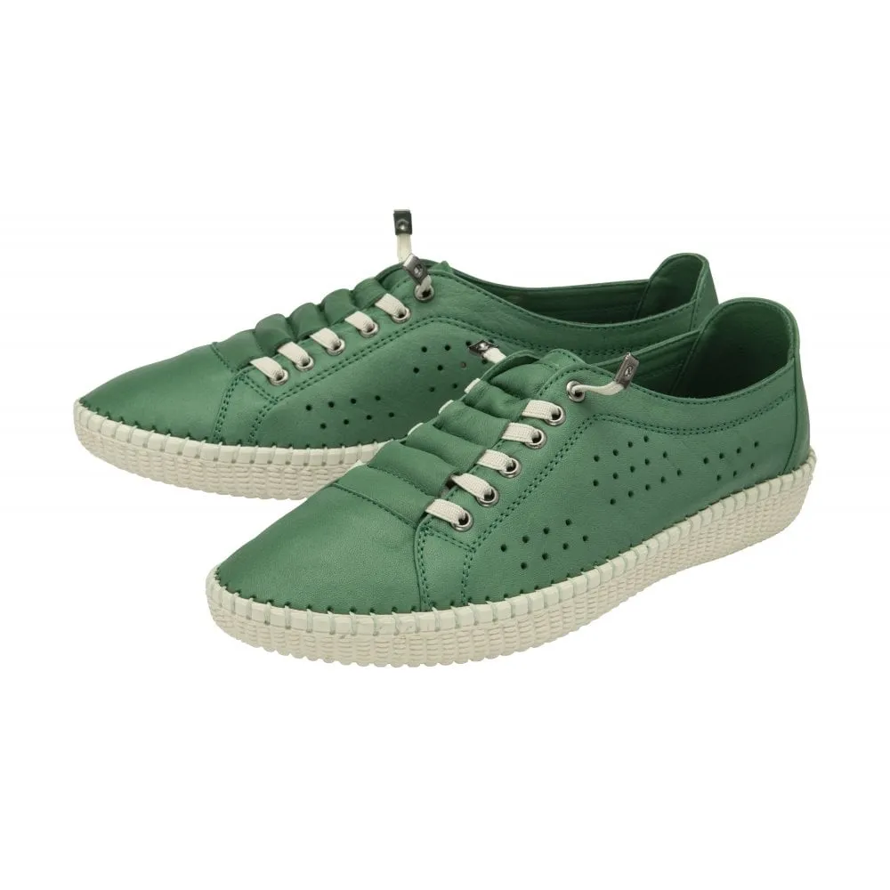 Lotus Kamari Women's Slip On Leather Casual Shoe Green
