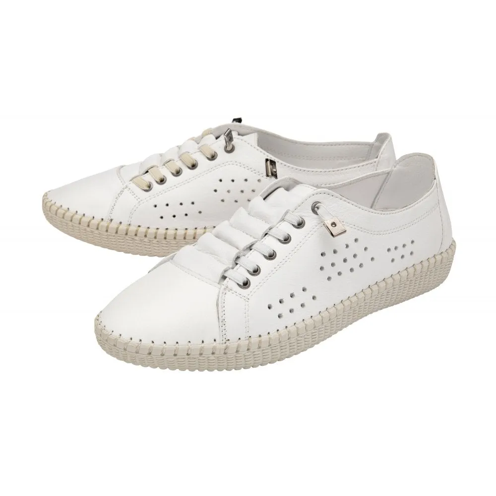 Lotus Kamari Women's Slip On Leather Casual Shoe White