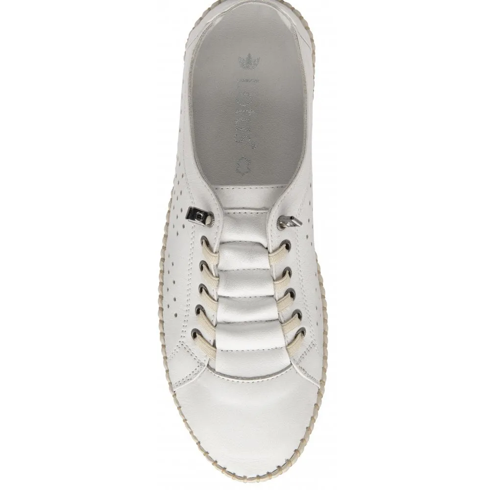 Lotus Kamari Women's Slip On Leather Casual Shoe White