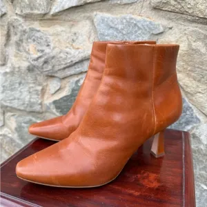 Louise Et Cie Lenci Bootie Birch Brown Leather Pointed Toe Ankle Boots Size 8