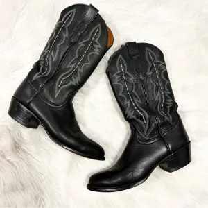 Lucchese Black Leather Western Boots