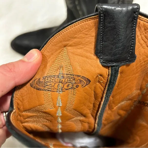 Lucchese Black Leather Western Boots
