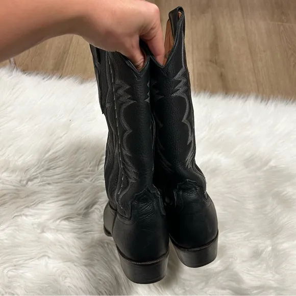 Lucchese Black Leather Western Boots