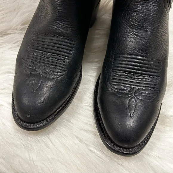 Lucchese Black Leather Western Boots