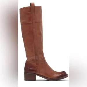 Lucky Brand Hibiscus Camel Leather Riding Boot Women’s Size 8.5