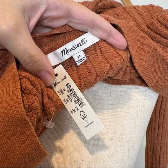 MADEWELL Brenville Crop Cardigan Sweater In Heather Caravan