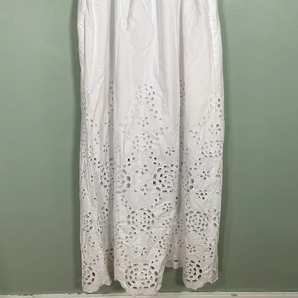 Madewell Embroidered Tank Midi Dress in Poplin White Size 6 NWT