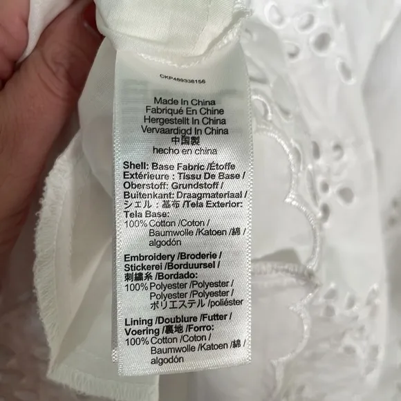Madewell Embroidered Tank Midi Dress in Poplin White Size 6 NWT