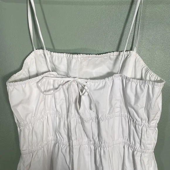 Madewell Embroidered Tank Midi Dress in Poplin White Size 6 NWT