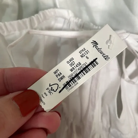 Madewell Embroidered Tank Midi Dress in Poplin White Size 6 NWT