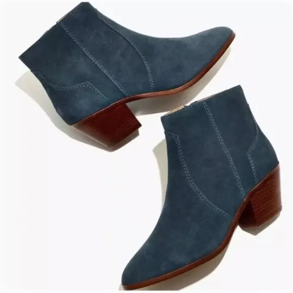 Madewell Gordon Western Boot Midnight Spruce Suede 9.5 M