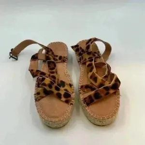 MADEWELL Leather Leopard Print Sandals. Size 6.5.