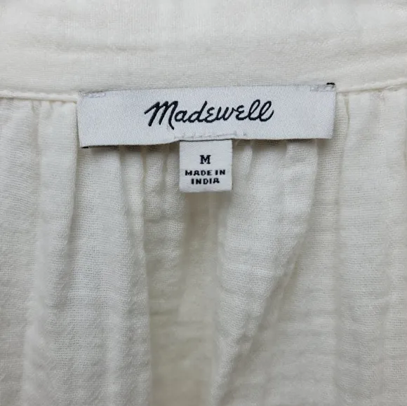 Madewell Lightestspun Cover-Up Maxi Shirtdress | 100% Cotton | Size Medium