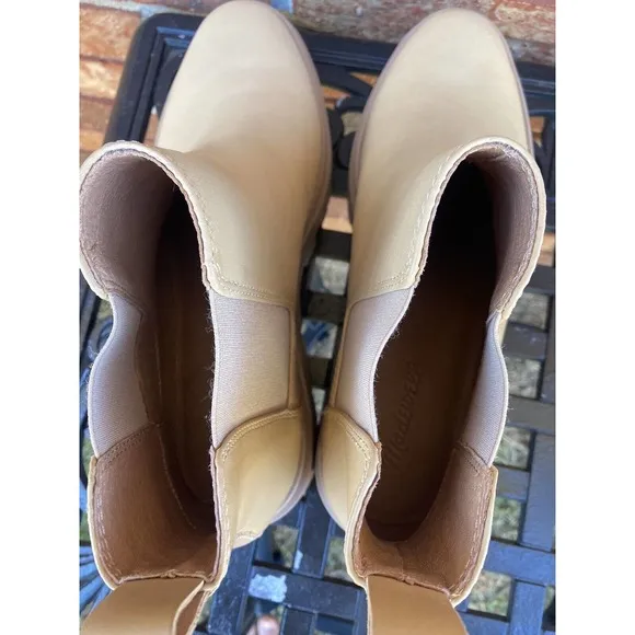 Madewell Mariam‎ Chelsea Leather Chunky Chelsea Ankle Boots In Earthen Sand 8.5
