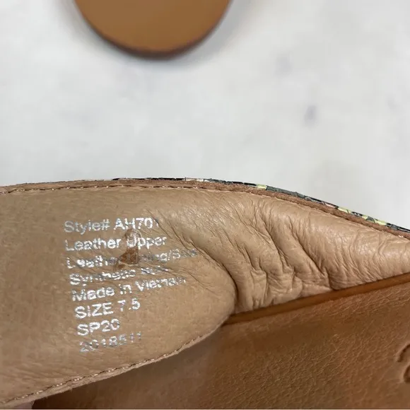 Madewell Skyler Snake Embossed Leather Slide Sandals NWOB