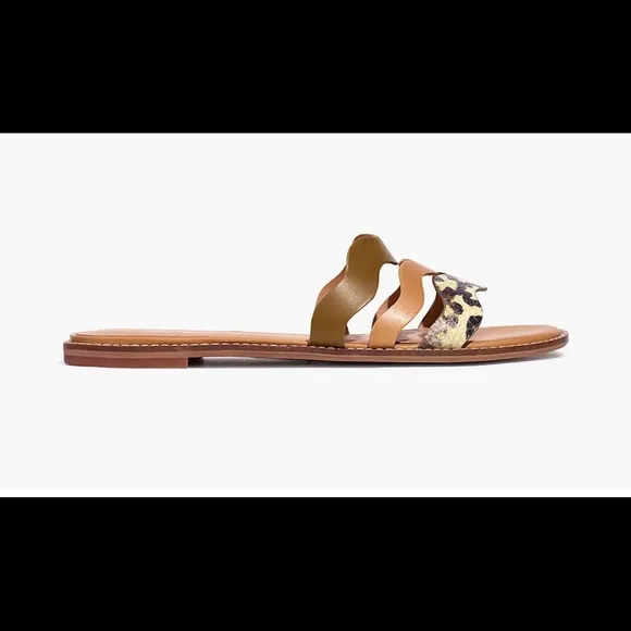 Madewell Wavy Sandals in Snake Embossed Leather