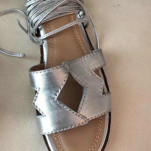 MAJE Studded Cutout Metallic Leather Sandals