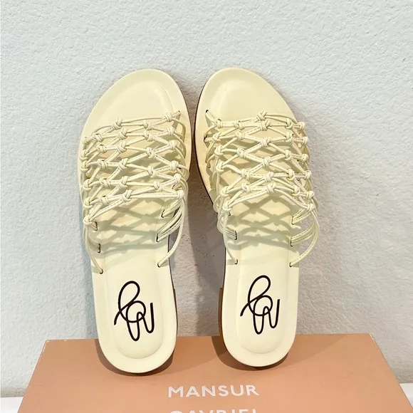 MANSUR GAVRIEL Mignon Strappy Slide Flat Sandals, Size 37, New in Box