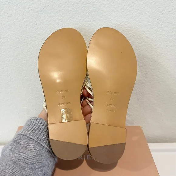 MANSUR GAVRIEL Mignon Strappy Slide Flat Sandals, Size 37, New in Box