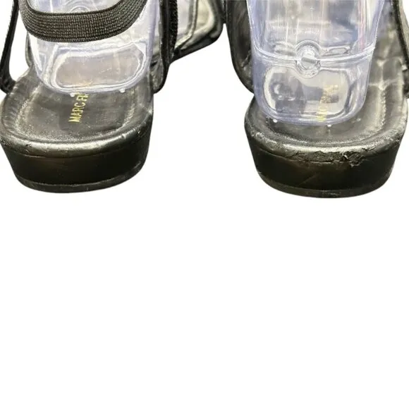 Marc Fisher Black Gladiator Studded Sandals Size 10