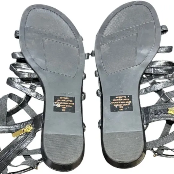 Marc Fisher Black Gladiator Studded Sandals Size 10