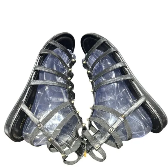 Marc Fisher Black Gladiator Studded Sandals Size 10