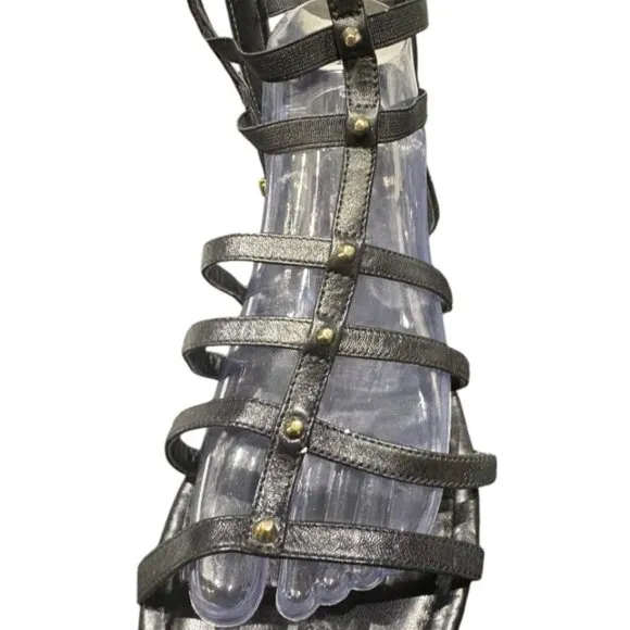 Marc Fisher Black Gladiator Studded Sandals Size 10