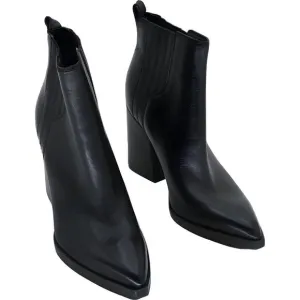 MARC FISHER Black Pointed Toe Block Heel Boots for Women Size 6