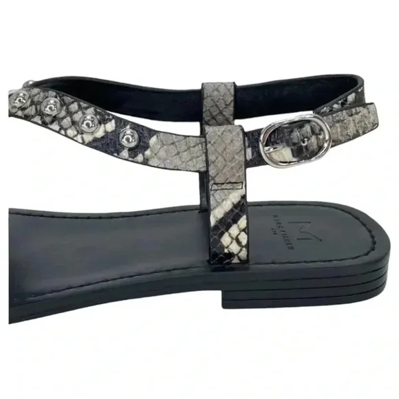 Marc Fisher LTD Fianna2 Snake Print Leather Studded Womens Sandals Size 6M