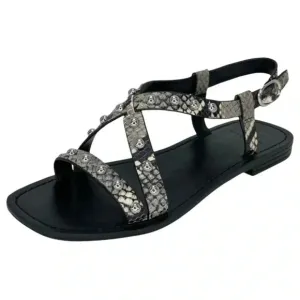 Marc Fisher LTD Fianna2 Snake Print Leather Studded Womens Sandals Size 6M