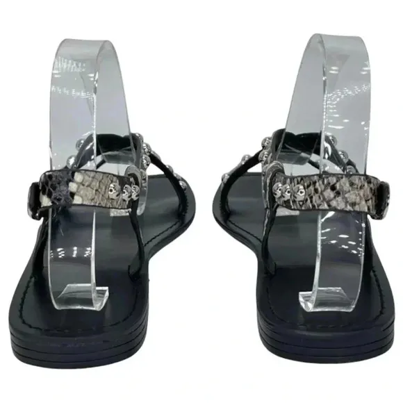 Marc Fisher LTD Fianna2 Snake Print Leather Studded Womens Sandals Size 6M