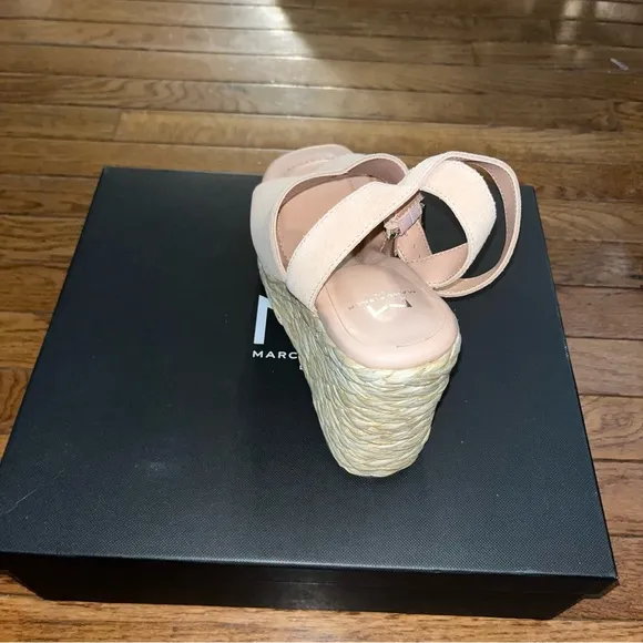 Marc Fisher LTD Nelly Ankle Strap Wedge Sandals Light Natural 111 Women’s Size 9