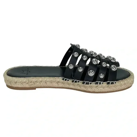 Marc Fisher LTD Womens Sandals 6.5M Tamie Black Leather Studded Slides