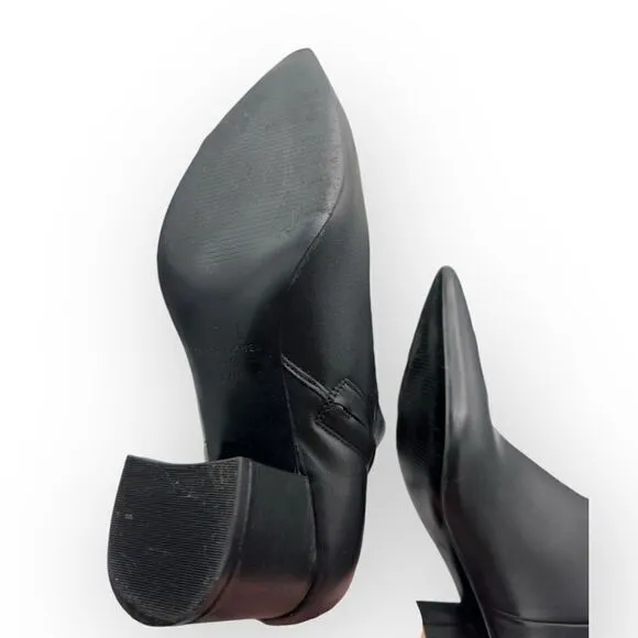 Marc Fisher Womens Jarli Leather Pointy Ankle Bootie Boots Black Size 6.5