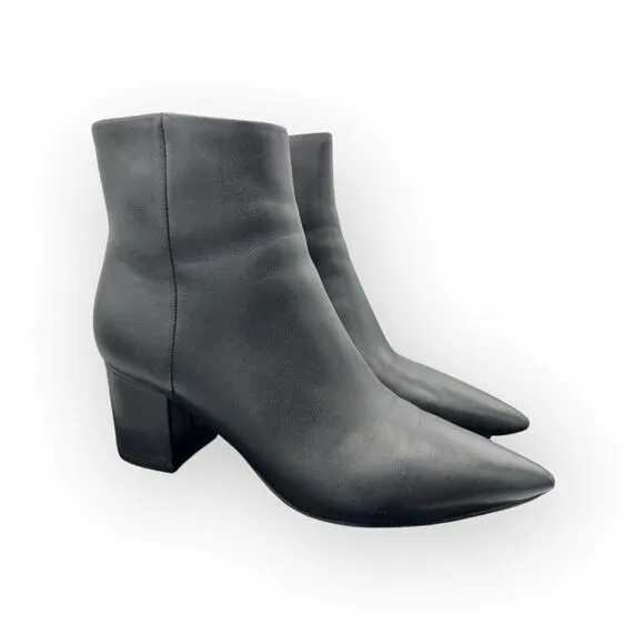 Marc Fisher Womens Jarli Leather Pointy Ankle Bootie Boots Black Size 6.5