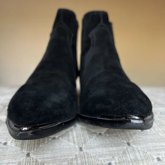 Marc Fisher Yohani Black Suede Ankle Bootie Boots Women 8 M Pointed Toe Western