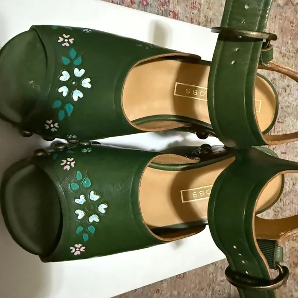 Marc Jacobs Green Floral Studded Sandals