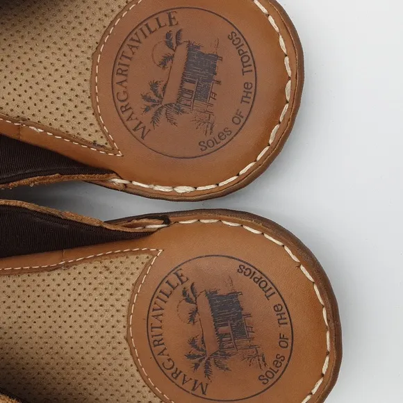 Margaritaville Sandals Leather Flip Flap Mens 11 Brown Casual Vacation Beach Y2k