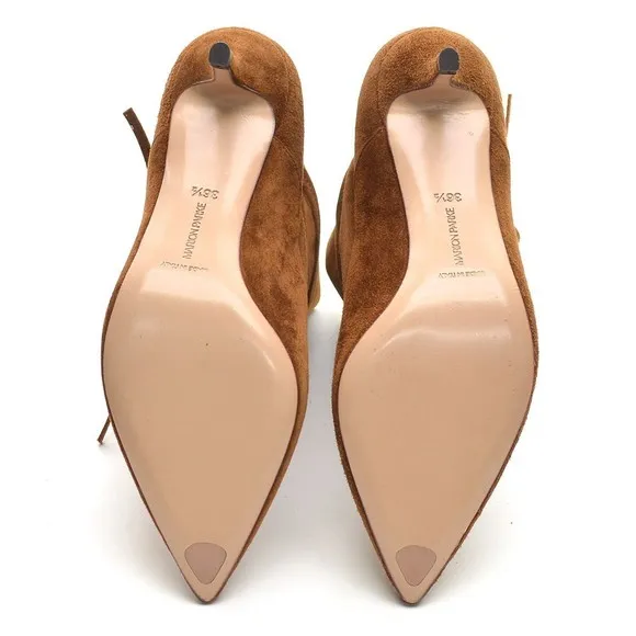 Marion Parke Etta Cocoa Pointed Toe Heel Boots 36.5 New